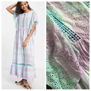 RAGA Pastel Maxi Dress with Lace Details